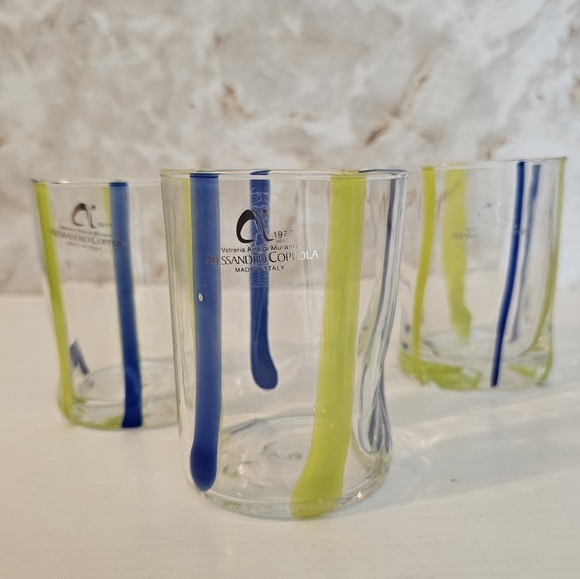 **Alessandro Coppola Blue Goto Glasses Set of 3 - Picture 12 of 14